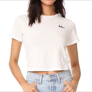 AMO embroidered Babe cropped tee size small